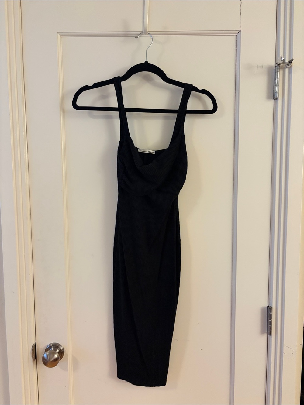 Reformation Black Sleeveless Cowl Midi Dress